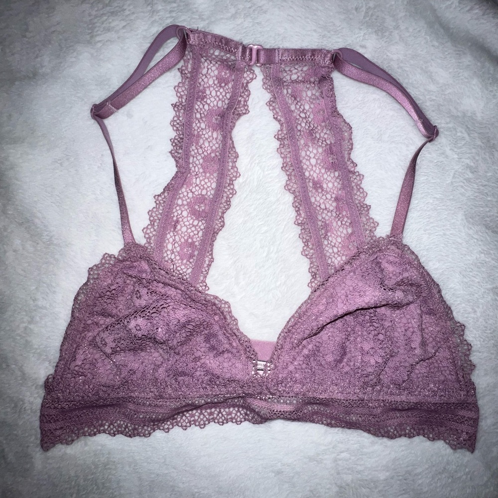 Victoria’s Secret pink/lavender lace halter bralette